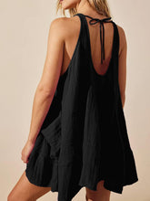 Devine Tied Scoop Neck Wide Strap Mini Dress OutfitFlow